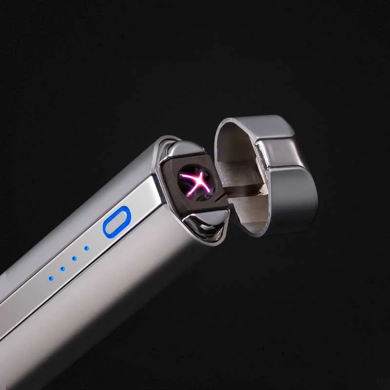 2019 USB электрическая двухдуговая металлическая беспламенная зажигалка