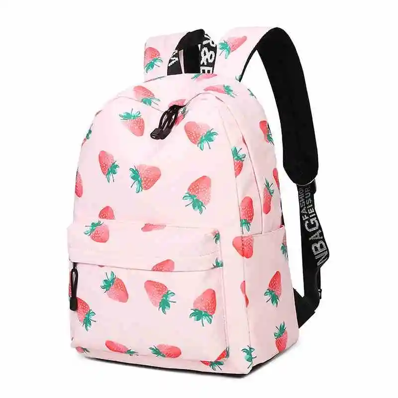 Fashion Women Waterproof Backpacks Fruit Strawberry Printing Large School Bags For Girls Bag Rucksack Bolsas Mochilas Femininas | Багаж и