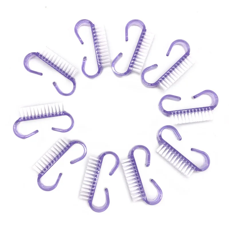 Purple 100 шт./лот кисточка для ногтей искусство пыли средство для снятия пудры щетка для чистки ногтей цветной гель УФ режущей поверхностью, чтобы показать свой профессиональный педикюр инструменты для маникюра - Цвет: Purple