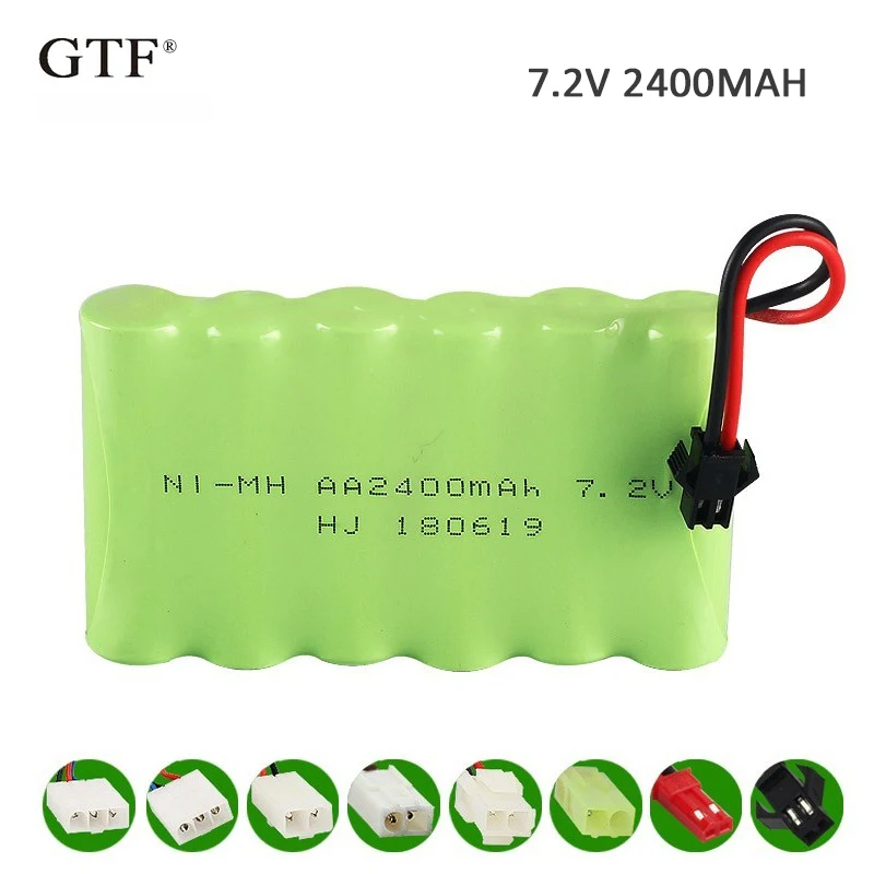 Bateria para Ferramenta de Brinquedo Barco de Controle v 2400 Mah Bateria Recarregável Ni-mh Elétrico Remoto 2a Baterias Pack Gtf 6 * aa 7.2