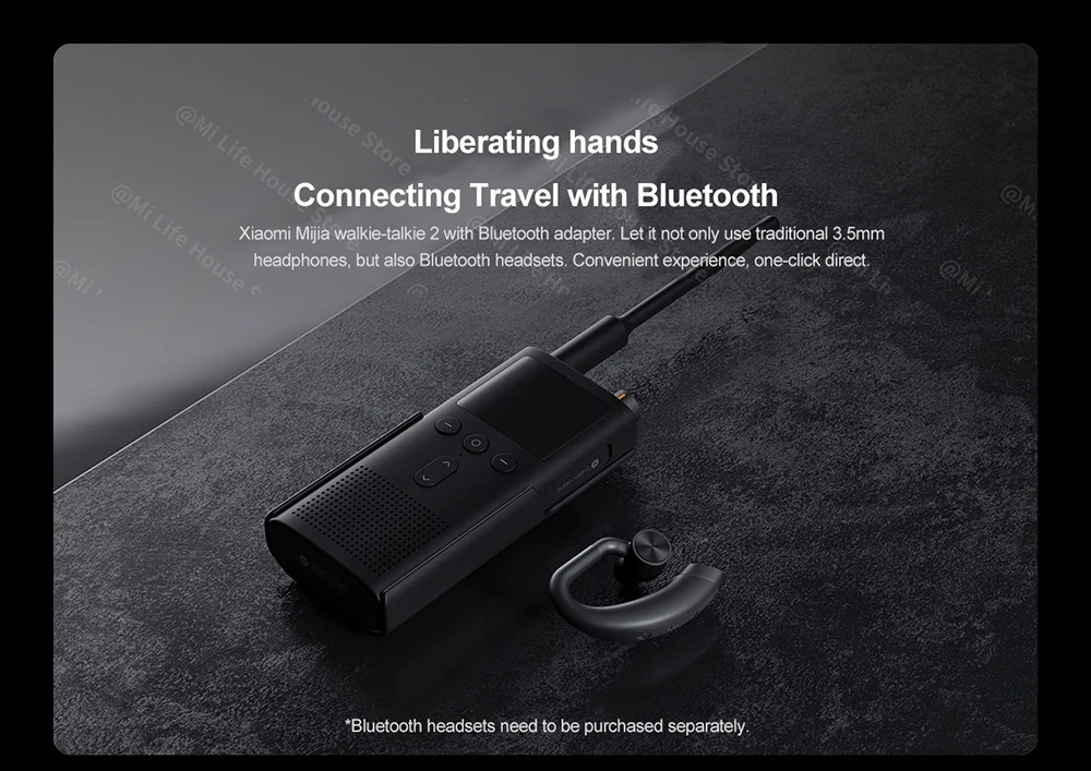 Xiaomi Mijia 5200mAh Walkie talkie 2 IP65 Водонепроницаемый и пыленепроницаемый портативный уличный радиоприемопередатчик UVHF двухдиапазонный переговорный