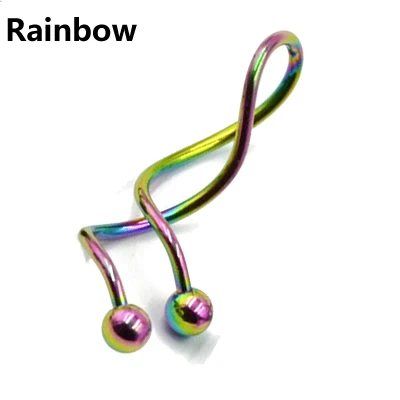Rainbow BOG-1PC спиральные ушные промышленные спиральные пупка кольцо штанги для пирсинга номбрил Ombligo серьги пирсинг ювелирные изделия 14 г - Окраска металла: Rainbow