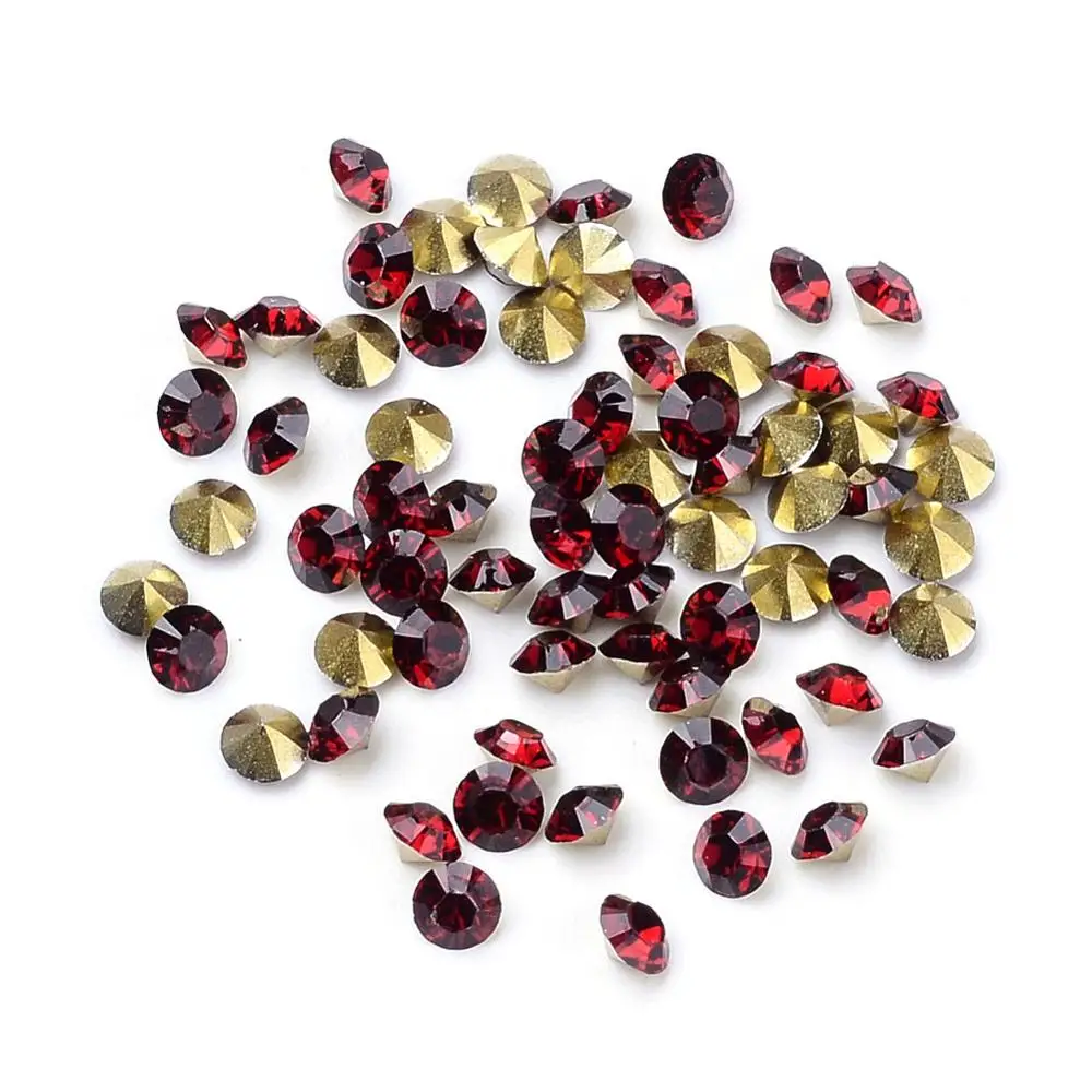 DarkRed 2 мм, 2,5 мм, 3 мм, 3,5 мм, 4 мм, цветные круглые с заостренным фольгированным дном стразы из смолы с конусовидным кристаллом для дизайна ногтей, украшения для телефонов, сделай сам - Цвет: DarkRed