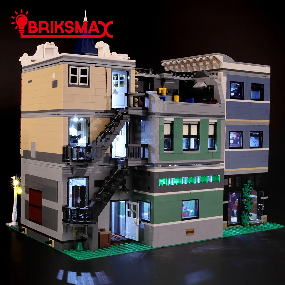 BriksMax Led Light Up Kit for Creator The Assembly Square Building Blocks Model Lighting Set Compatible with 10255