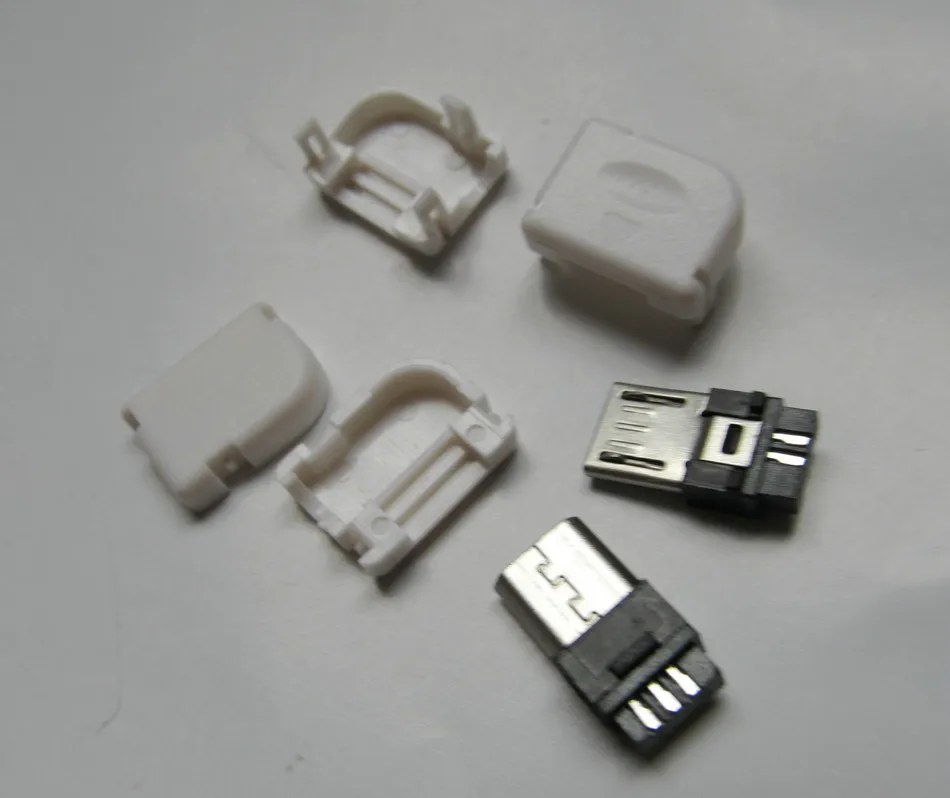 4 комплекта белый 90 левый угол DIY Micro USB b 5 контактов штекер соединитель сварочная