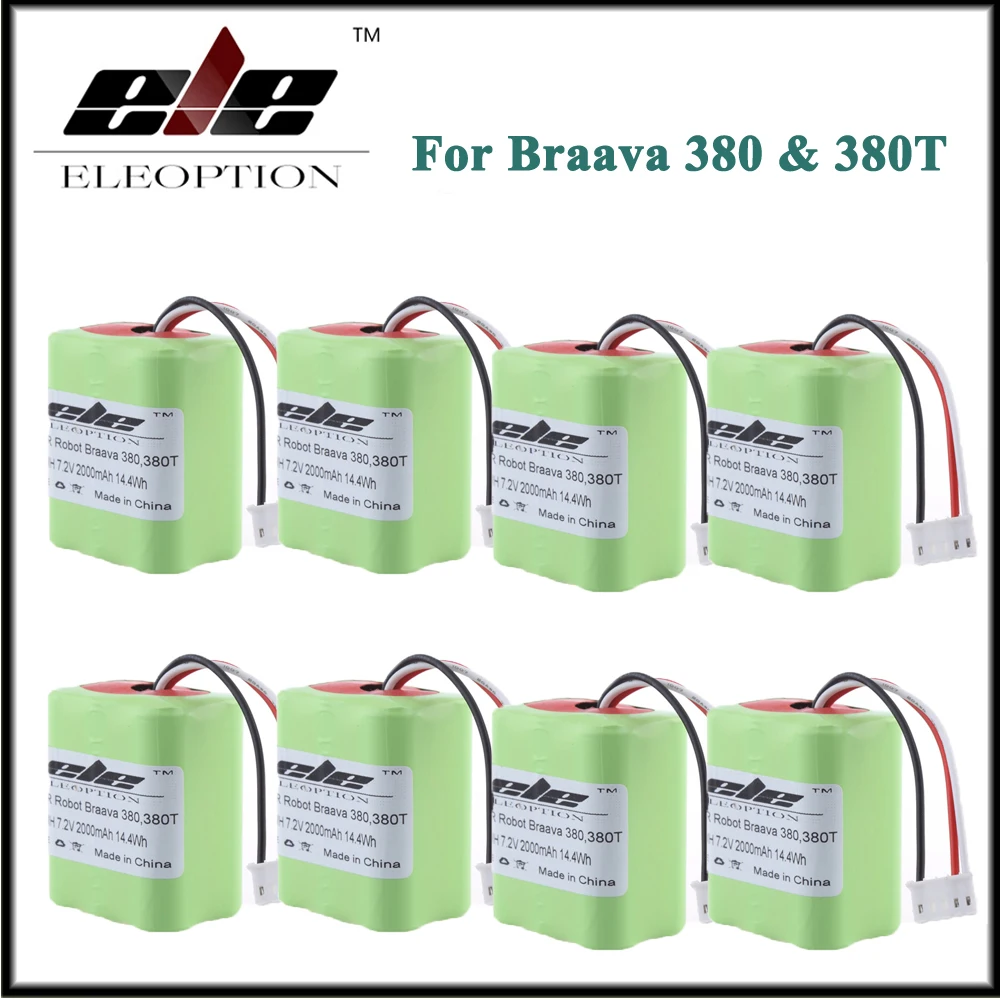 8x Eleoption 7 2 V 2500mAh Сменный Вакуумный Аккумулятор для iRobot Roomba Braava 380 & 380T|irobot roomba| |
