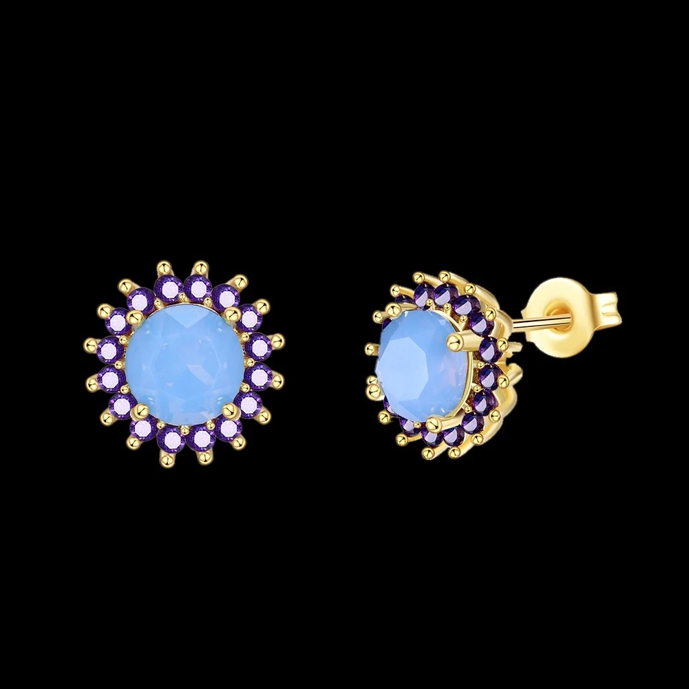 Опал серьги букле d'oreille в Корейском стиле bijou модные золотистого цвета Dahu Rico