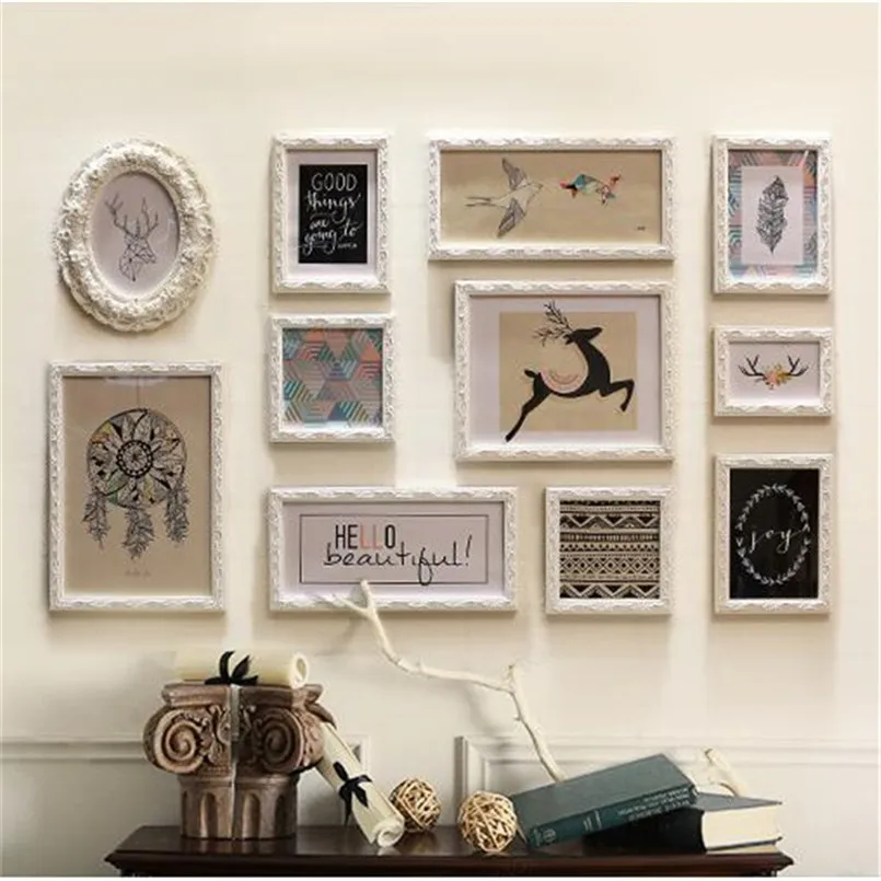 Фото рамка из дерева винтажная фоторамка набор для настенных фотографий