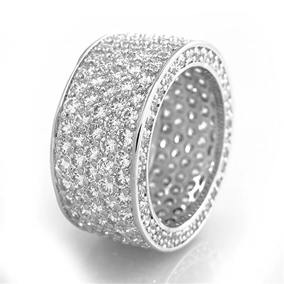 UWIN блестящие! Мужские хип хоп CZ Золотое серебрянное кольцо Iced Out Bling AAA циркон горный хрусталь кристалл медные кольца модные панк ювелирные изделия