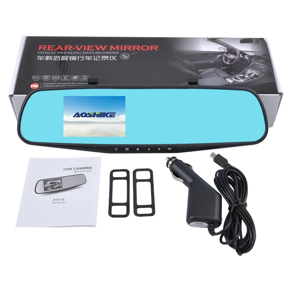 AOSHIKE 3 5 дюймовый сенсорный HD 720 P Автомобильный Зеркало заднего вида Регистраторы