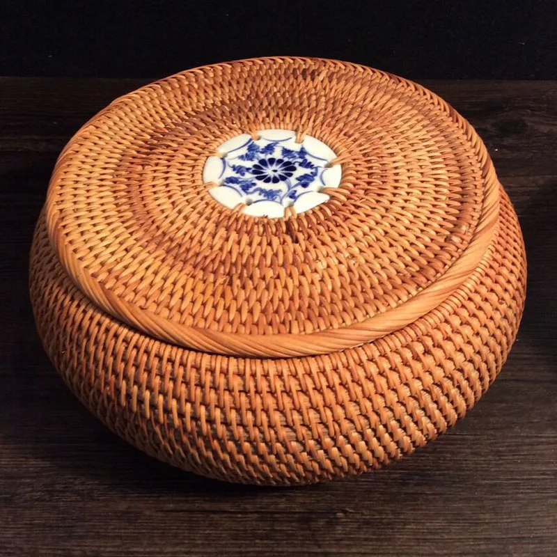 100% вьетнамская Осенняя ротанговая чайная коробка ручной работы для чая пуэр