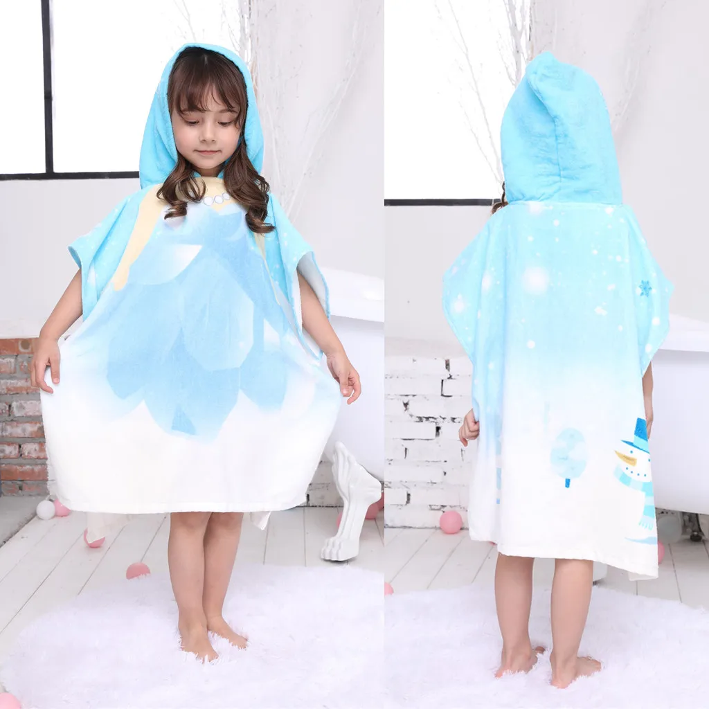 Infant baby poncho towel hooded beach towels for kid Bathrobe Pajamas Cartoon Animals baby hooded bath towel Child baby bath set