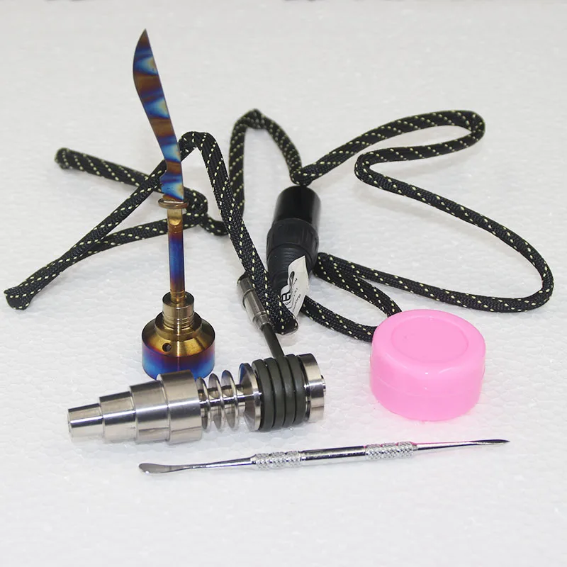 

16mm 20mm Flat Heating Coil E Nail D Nail Fit 6 in 1 Rainbow Color Carb C Titanium Nail vs Quartz Nail for Christmas gift