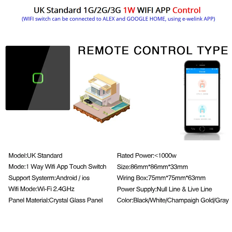 Стандарт Великобритании Wifi приложение пульт дистанционного управления