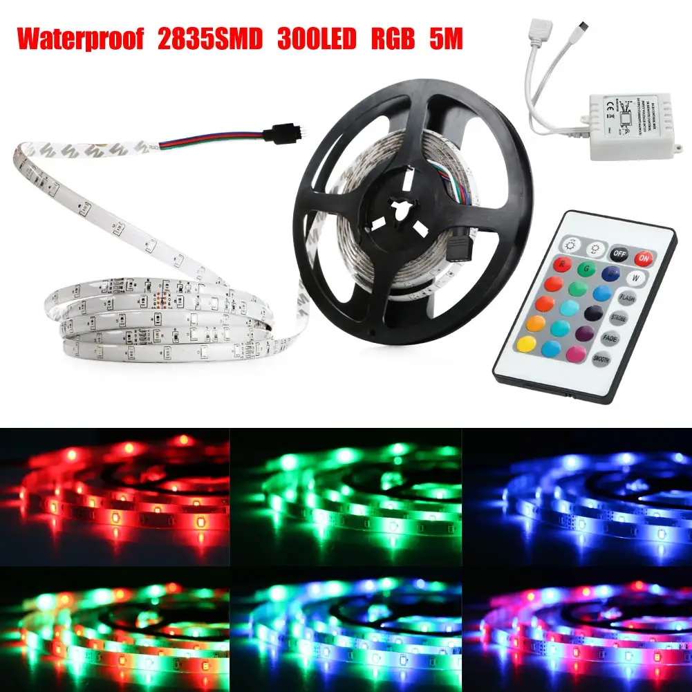 Светодиодная лента 2835 SMD 12 В гибкая Водонепроницаемая светодиодная 5 м 300