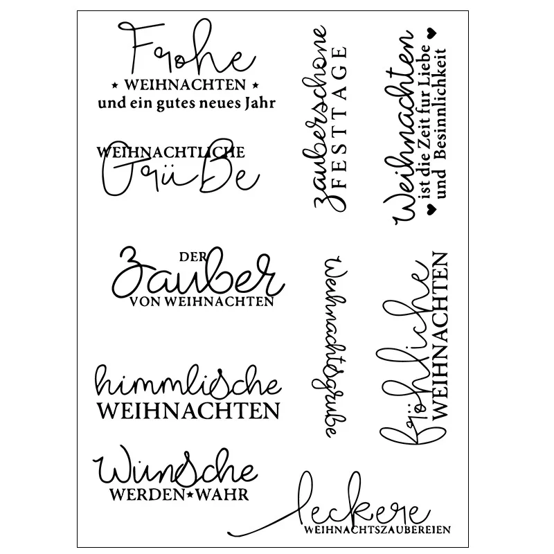 Немецкие слова прозрачный чистый силикон штампы для DIY