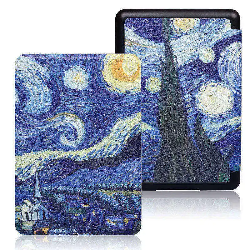 Starry sky Чехол для всех новых Kindle 10th Gen выпуска тонкий защитный смарт-чехол с принтом из искусственной кожи чехол с автоматическим выключением/пробуждением - Цвет: Starry sky
