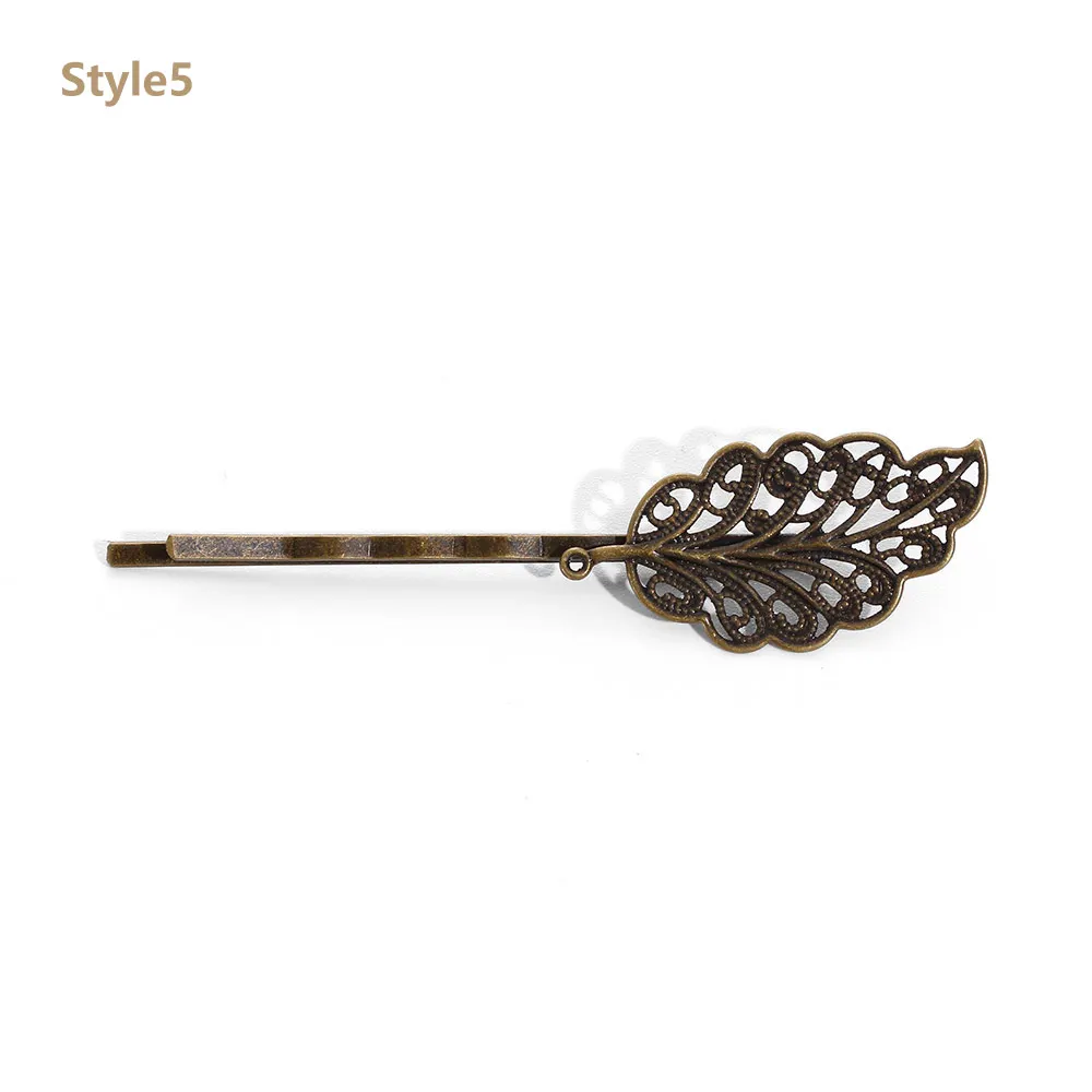 style J-5 1 шт., модные женские заколки для волос с листьями и перьями, металлические геометрические шпильки, заколка для волос, украшение для волос, вечерние аксессуары для волос - Цвет: style J-5