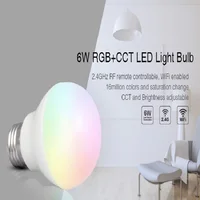 Mi Light AC85V-265V 6 Вт RGB + CCT FUT014 E27 светодиодная лампа smart мобильный телефон приложение Wi-Fi светильник теплый белый с регулируемой яркостью лампа