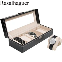 luxury pu 6 grids leather watch box fashion style for convenient travel storage jewelry watch collector cases organizer box