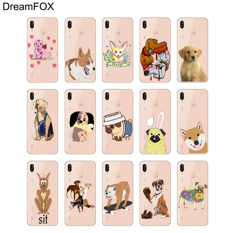 DREAMFOX K282 собака мягкая TPU силиконовый чехол для huawei Honor 6A 6C 7X9 10 P20 Lite Pro P Smart |
