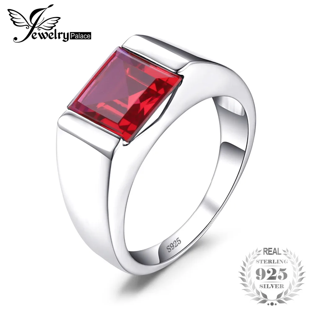 Jewelrypalace Украшения для мужчин СОЗДАН RUBY Обручение обручальное кольцо Для