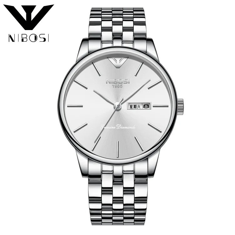 Часы наручные NIBOSI Мужские кварцевые брендовые модные спортивные полностью
