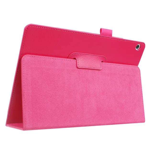 Rose Red Чехол для huawei MediaPad M3 Lite 10 BAH-W09 BAH-AL00, тонкий складной чехол-подставка для huawei M3 Lite, 10,1 дюймов, чехол для планшета+ пленка+ ручка - Цвет: Rose Red