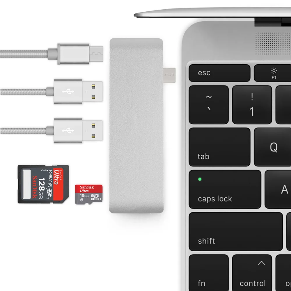 USB C концентратор для TF SD считыватель слот концентратор 3,0 PD Thunderbolt 3 USB C концентратор адаптер для MacBook New Pro Air 12 13 15 16 дюймов A2141