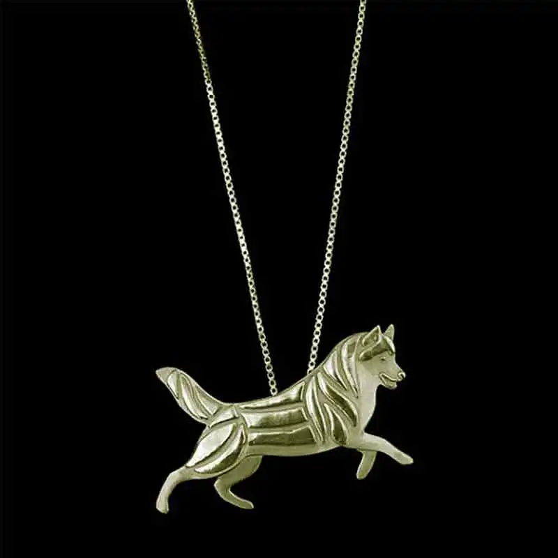 Ожерелье лидер Siberian Husky золотые подвесные ожерелья с животными для собак подарки