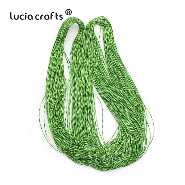 Lucia crafts 100y/лот 1 мм металлическая нить, шнур для рукоделия, карта, оплетка, сделай сам, одежда ручной работы, материалы, аксессуары W0305 - Цвет: Color 6  Green
