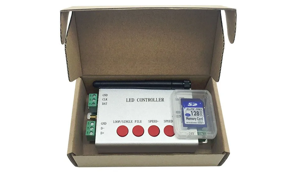 H806SB светодиодный SD карты WI-FI контроллер SPI Max 2048 Пиксели управления Светодиодный Поддержка WS2811/WS2812B/UCS1903/SK6812/LPD8806/APA102/WS2801