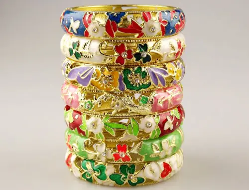 Оптовая продажа 6 шт КИТАЙСКИЙ ручной работы перегородчатая эмаль манжеты полые