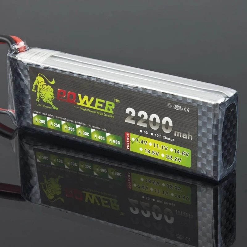 1 шт. литий полимерная батарея 7 4 В 2200 мАч 25C|rc model|7.4v 2200mahlion power |