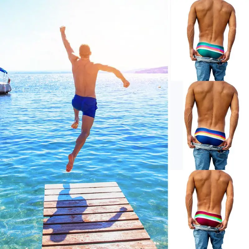 Треугольные плавки с низкой талией сексуальные сумка для плавания мужские трусы