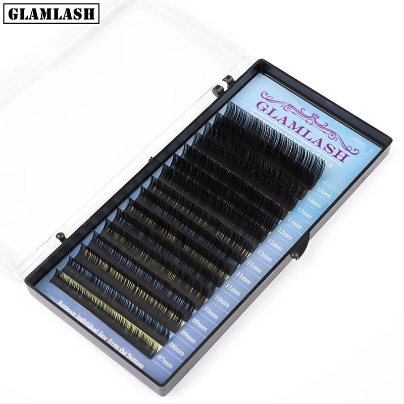 GLAMLASH Mix 7~ 15 мм 16 линий ручной работы корейские pbt ресницы для наращивания натуральные мягкие искусственные норковые ресницы для наращивания