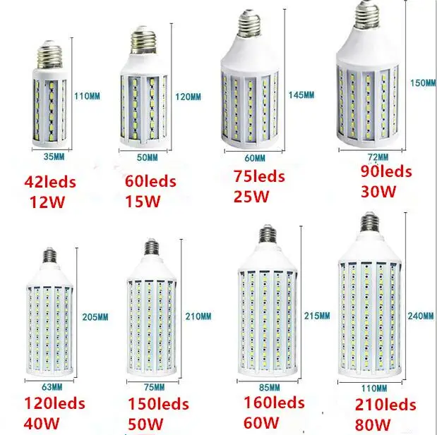 Светодиодсветодиодный лампа-Кукуруза E27 E14 5730 5630 SMD 220 В переменного тока 110 5 Вт 7 12