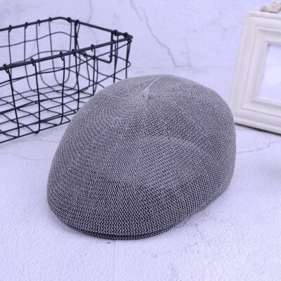 Новая мода лето женский берет шляпа Британский Повседневный кепки Gorras льняные солнцезащитные очки мужской солнцезащитный козырек дышащий соломенный берет кость - Цвет: gray