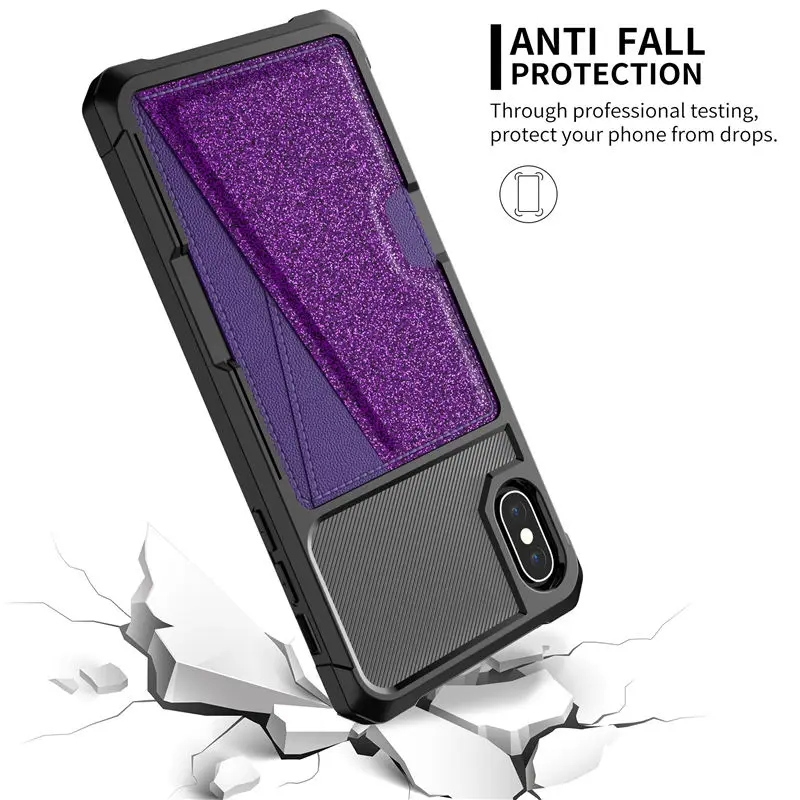 Magnet Leather TPU Wallet Case For iPhone XS MAX XR 6 7 8 Cases Bling Shinny Phone Back Cover X 6S Plus Coque | Мобильные телефоны