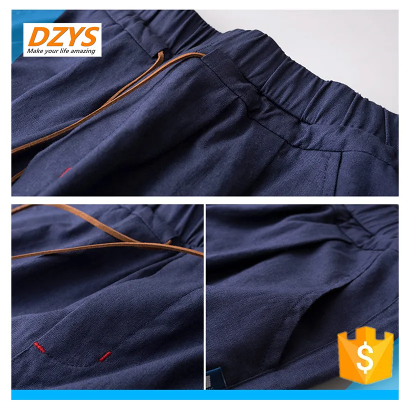 

DZYS-JF 2018 summer casual linen men's solid color with thin section tide simple beach shorts