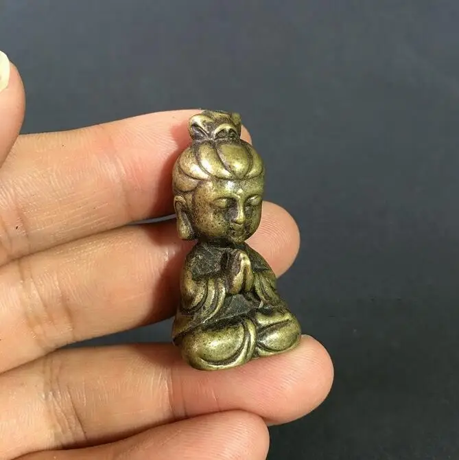 Медная сборная китайская латунная резная статуя Gaun Yin Kwan Bodhisattva Изысканная