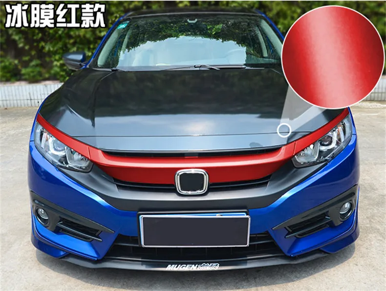 Углеродное Волокно Винил передняя решетка наклейка КОЖА крышка двигателя для HONDA