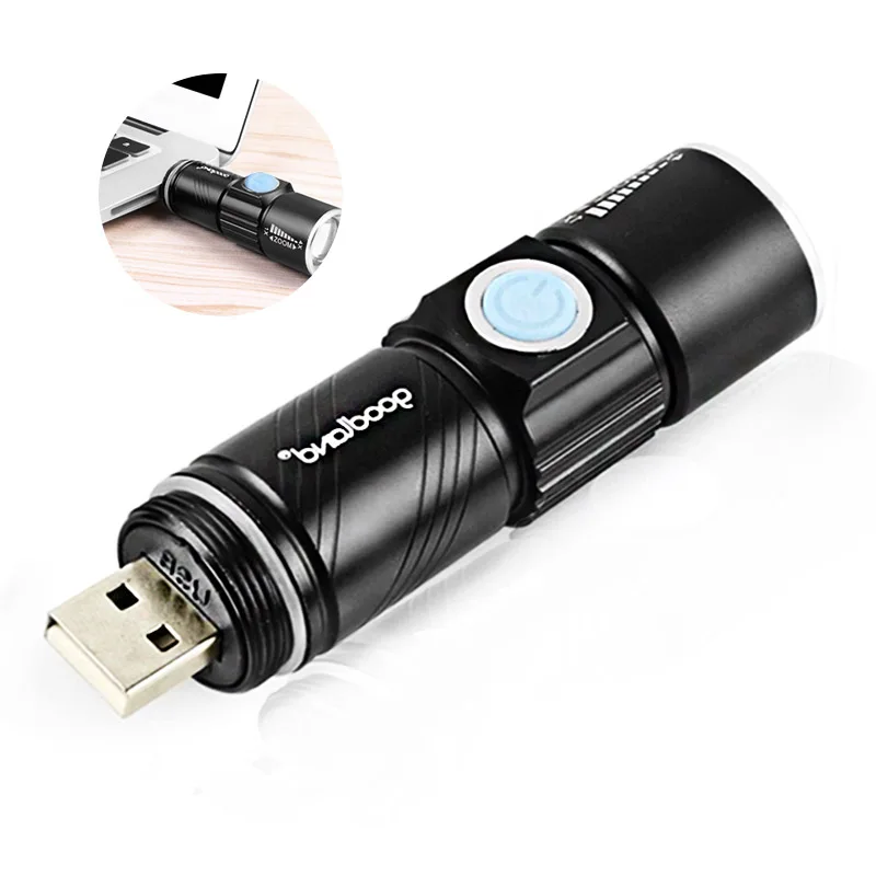 USB Портативный светодио дный фонарик Перезаряжаемые мини Torch Light Q5 3 Режимы