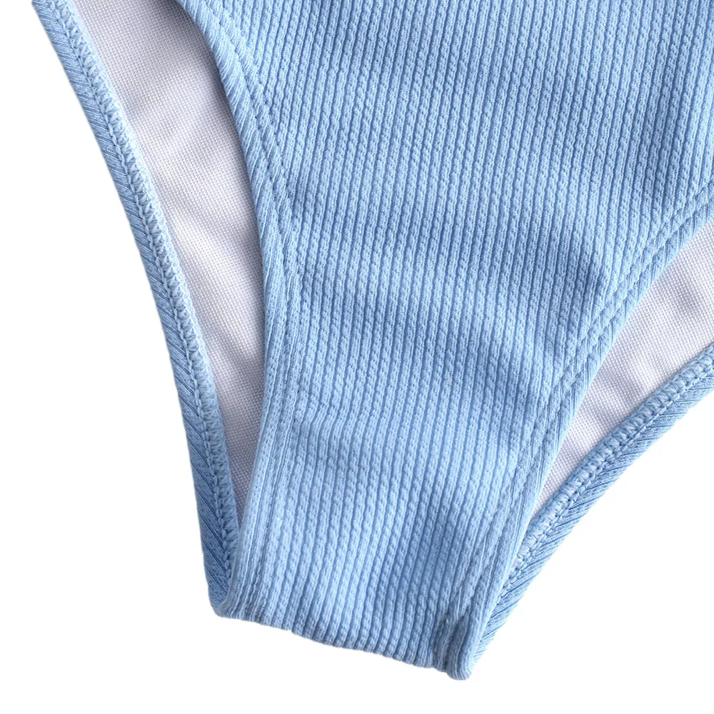 ZAFUL Бикини ребристая замочная скважина с завязками Проволочные купальники