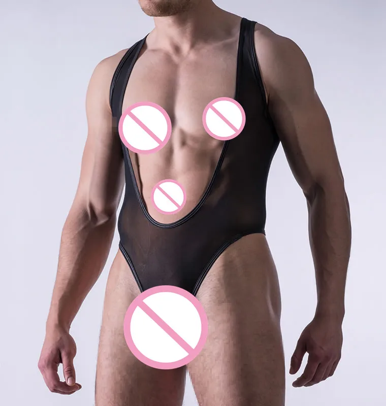 Сексуальное нижнее белье мужское боди прозрачная сетчатая эротическая одежда