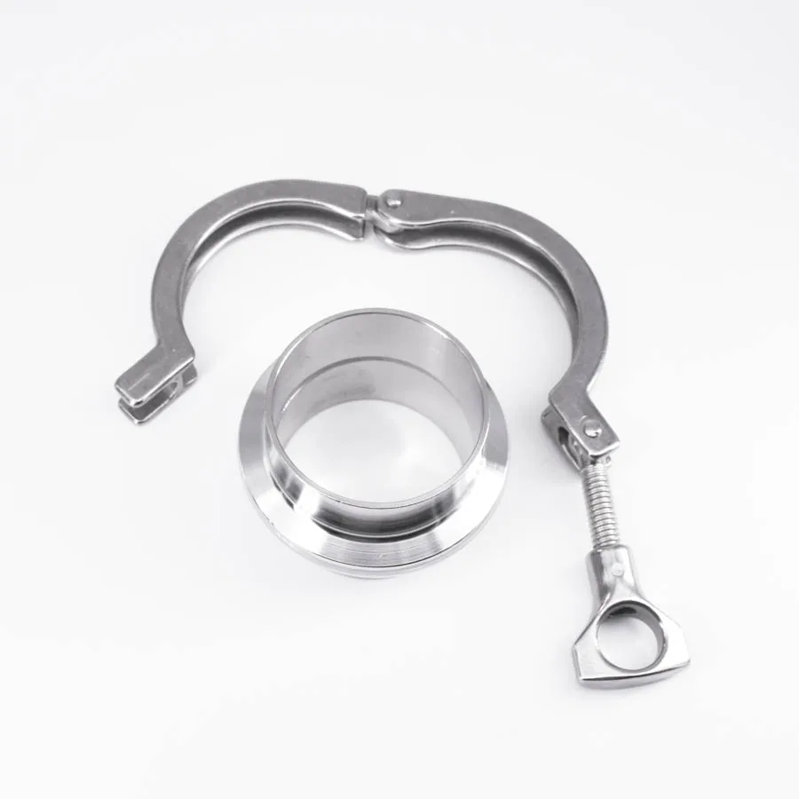 " Tri Clamp x 51 мм труба OD нержавеющая санитарная 2 шт. SS304 сварные Наконечники+ 1 шт. SS304 зажим+ 1 шт. силиконовая прокладка