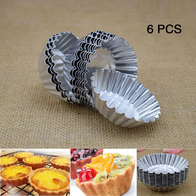 6 шт. формы для торта яиц тортов кухонных аксессуаров алюминиевых экологически