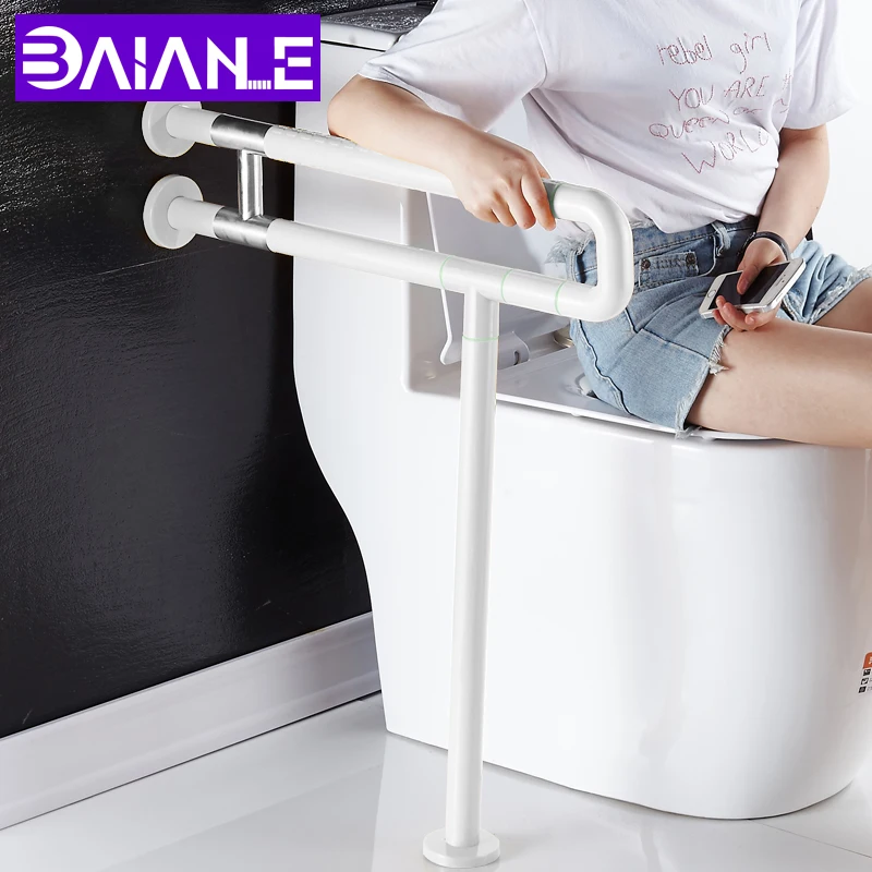 

Toilet Safety Rails Bathroom Handrail Stainless Steel Shower Safety Bar Wall Mount Bathtub Grab Bar for Elderly Grab Rail White