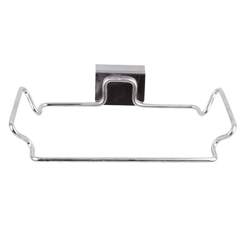 Kitchen Cupboard Back Trash Bag Rack Cabinet Door Garbage Bag Holder Hanging Kitchen Cabinet Hanging Trash Rack Kitchen Tools