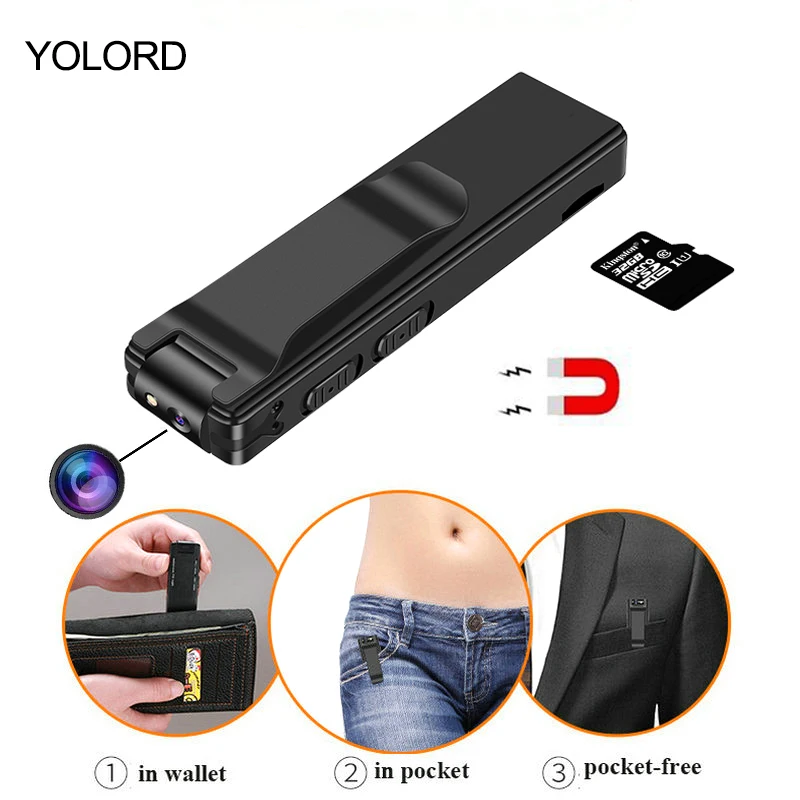 YOLORD Магнитная компактная мини-камера HD 1080 P видео Аудио Диктофон PC Micro Cam цифровая экшн-видеокамера